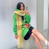 Versatile Four Color Cashmere Scarf Long Tassel Rainbow Winter Plaid Shawl Gradient Tie Dye Scarf