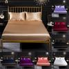 Satin Silk Fitted Sheet Solid Color Bed Sheet Elastic Band Mattress Cover Sheets Cover for Bed Queen King Size Bedspread Cover