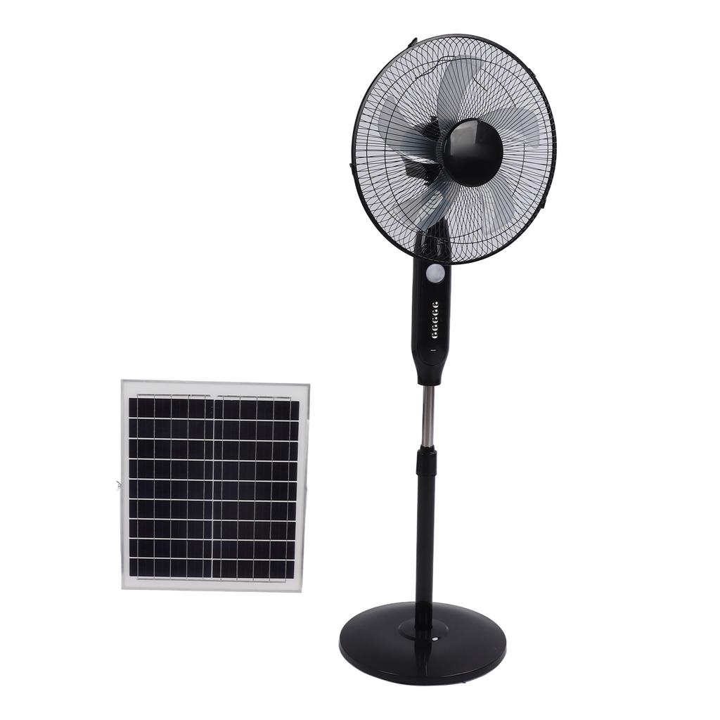 Solar Stand Fan 16in 2 Use Rechargeable Electric Oscillating Fan for Household Outdoor