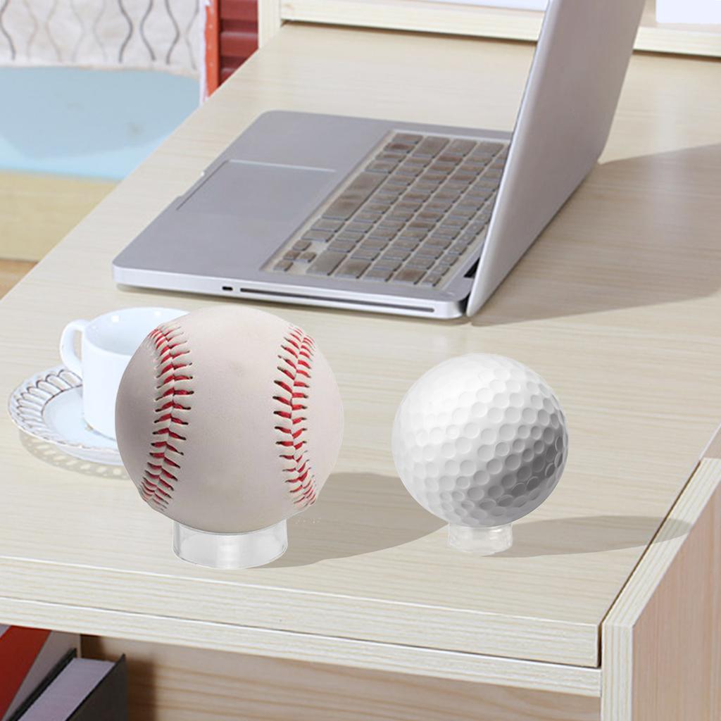 10Pcs Baseball Display Stand Clear Rings Sphere Stand Round Plastic Display Holder for Golf Baseball Softball