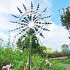 Metal Windmill Rustproof Corrosion Resistant Simple Installation Decorative 3D Kinetic Wind Spinner Colorful Pinwheel Garden Ornament