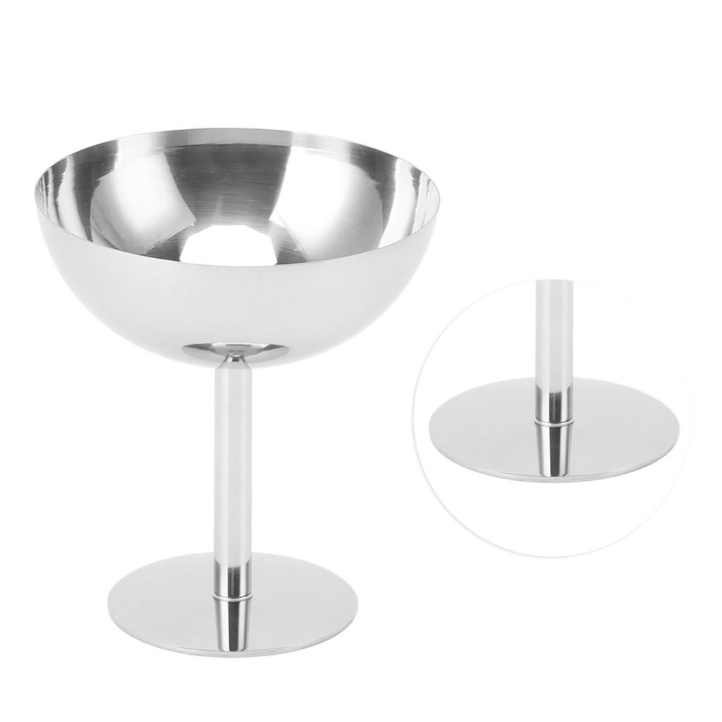 Ice Cream Goblet Stainless Steel Food Grade Dishwasher Safe Stable Champagne Goblet for Party