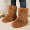 2024 Women's Winter Boots, Women's Fluffy Plush Warm Snow Boots, Luxury Shoes, Women's Fur Boots, 2024able Winter Shoes