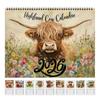 2026 Wall Calendar Highland Cattle Calendar Funny Highland Cow Thick Paper Monthly Planner Home Wall Decorations New Year Gifts
