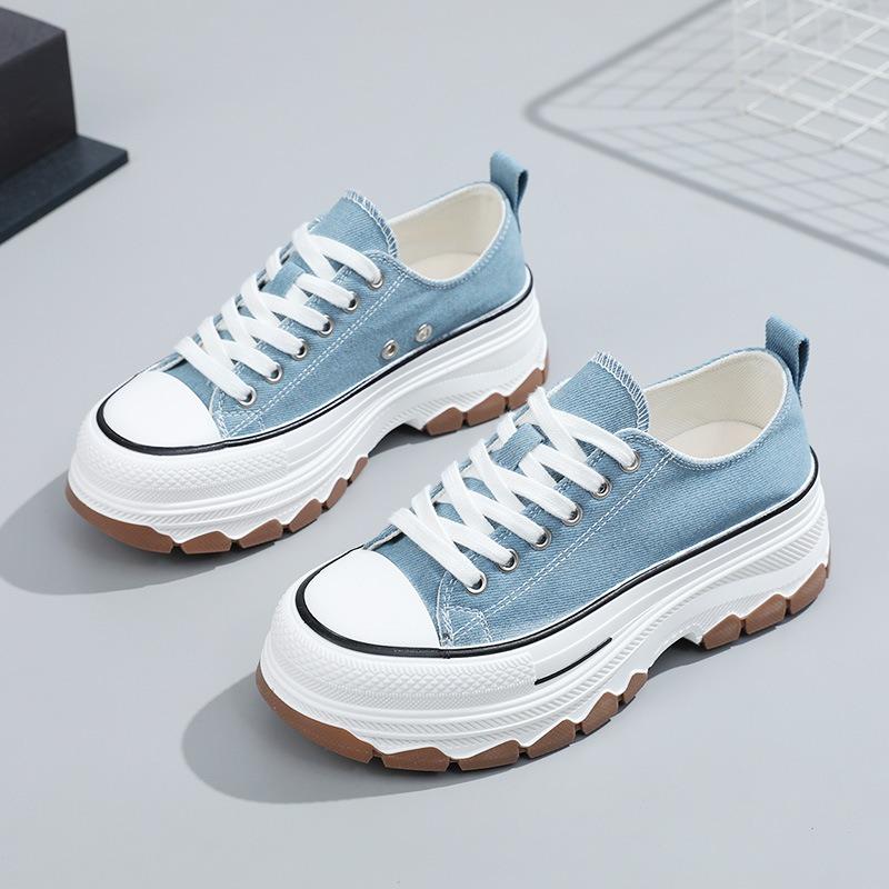 Fashion Fashion Designer Women Canvas Shoes Summer New High Platform Sneakers Female Casual Tennis Shoe Increase All-match Zapatos Mujer