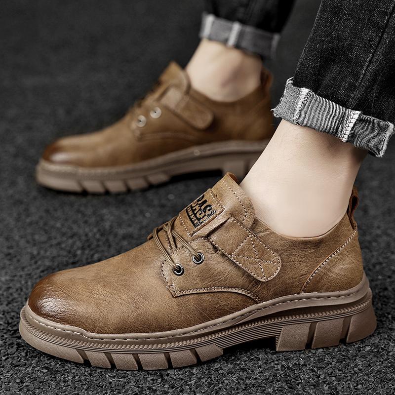 Men's Casual Shoes British Style Business Shoes Wear-resistant Thick Bottom Outdoor Breathable Oxford Shoes All-match Dress Shoe