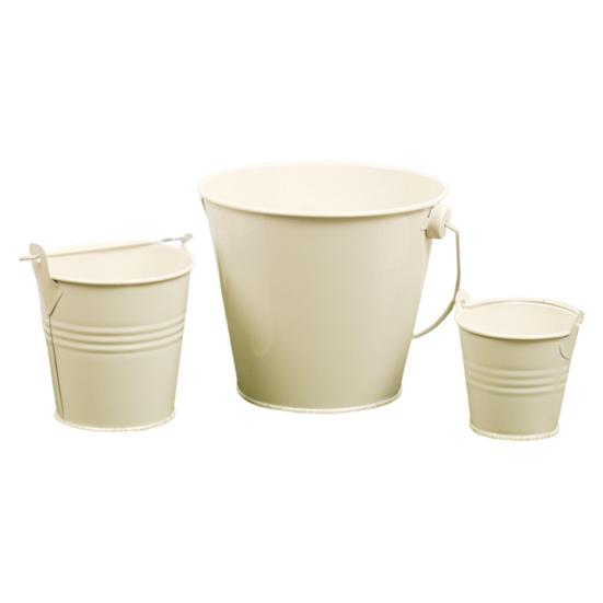 3Pcs Miniature Tin Bucket 1/12 Scale Hanging Small Bucket Multi-purpose Metal Bucket with Handle Dollhouse Accessories