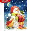 5D Full Square Round Diamond Embroidery Cartoon Cross Stitch Diamond Painting Snowman Craft Kit Mosaic Winter Wall Art