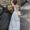 French-Style White Fairy Seaside Sundress - Women's Slim, Elegant Summer Maxi Dress