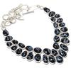 Snowflake Obsidian Gemstone Handmade 925 Silver Jewelry Necklace 18" JCN409-117