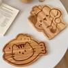 Cartoon Cutting Board Kawaii Wooden Food Board Cinnamon Roll Girl Children Bread Breakfast Plate Fruit Dessert Plate