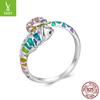 Colorful Chameleon Open Ring For Men And Women, Personalized Fashion Style S925 Sterling Silver Ring