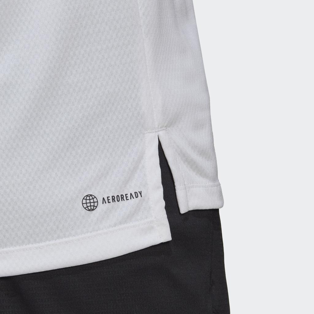 Adidas Logo Print Gym T-Shirt Men Tops White HT9053