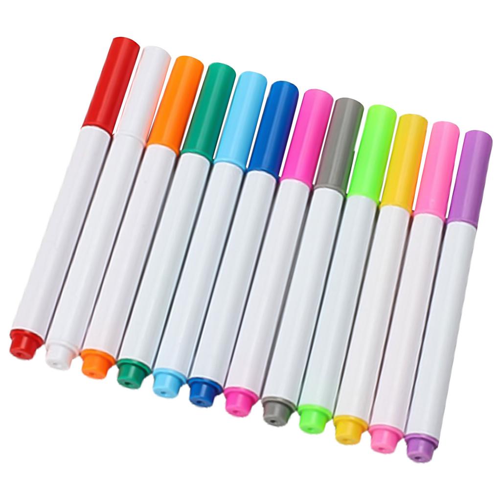 12 Colors Disappearing Fabric Marker Pen Water Soluble Pen Water Erasable Pen Temporary Marking Pen for Sewing Quilting