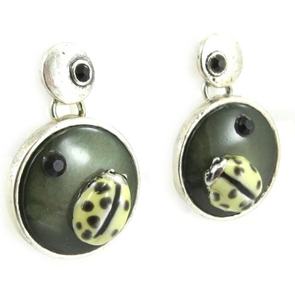 NOA [G0394] - Gray 'Nacre En Folie' Designer Earrings