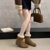 Two-wear Leather Snow Boots Women's Winter 2025 New Mori Retro Lamb Wool Short Boots Velvet Cotton Shoes
