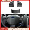 3Pcs Carbon Fiber Car Steering Wheel Panel Cover Trim Decoration Sticker for Ford Focus 2 MK 2 2005 - 2011