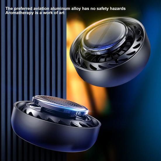 Car Accessories Air Freshener Solid Solar Power Spin Fan Car Accessories Aromatherapy Fragrance Diffuser Ornament
