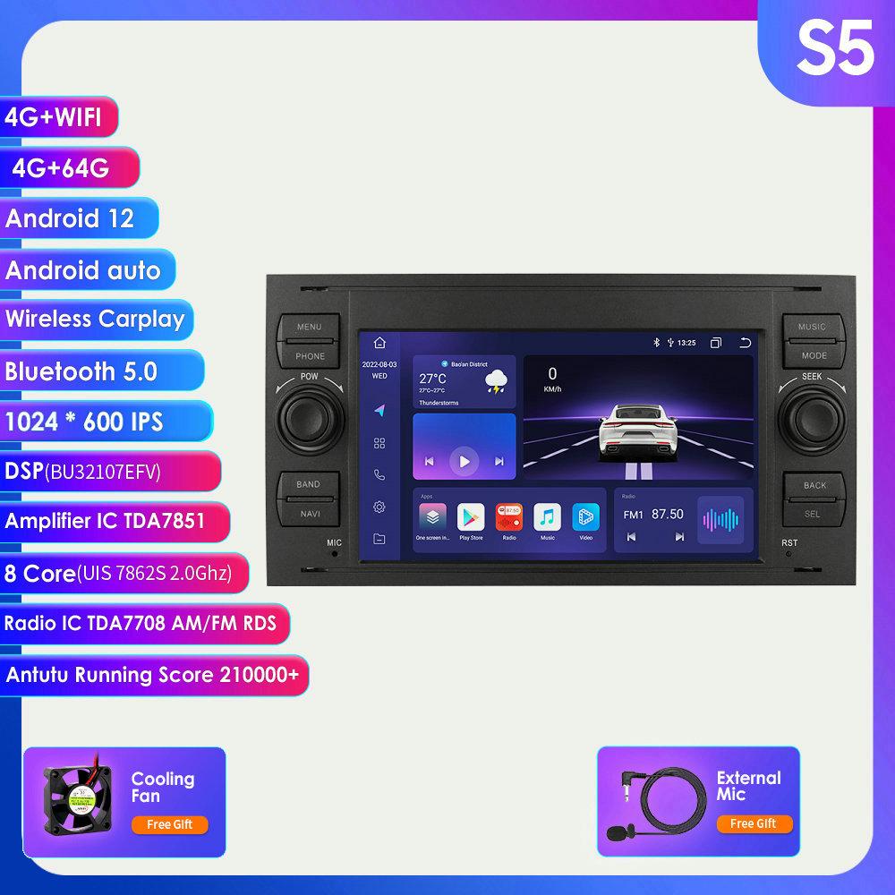 Car Radio Hizpo 2din 7''Android AutoRadio GPS for Ford Mondeo S-max Focus C-MAX Galaxy Fiesta Transit Fusion Connect Kuga Multimedia Navi Carplay Auto