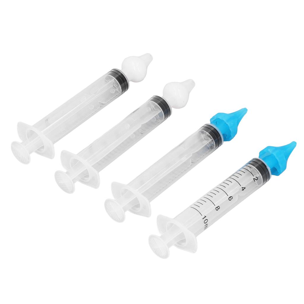 4pcs Professional Baby Nasal Irrigator Syringe Type Silicone Infant Nose Ear Cleaner Rinsing Device