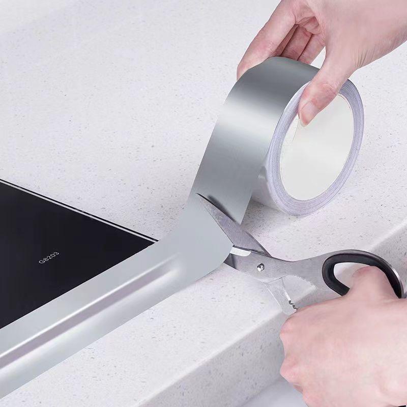 High-temperature Aluminium Foil Sticker for Kitchen Stove Tops Waterproof Sticker for Grease Resistant Sinks Self-adhesive Seam Stickers