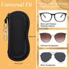 Fashion Sunglasses Case Portable Zippers Soft Glasses Cases with Carabiner Sunglass Black Zipper Eyeglass Pouch Neoprene