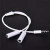 3.5Mm Aux Audio Mic Splitter Cable Earphone Headphone Adapter Male To Female