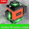 12-Line High Precision Green Laser Level - Outdoor Auto-Leveling with Strong Infrared Light