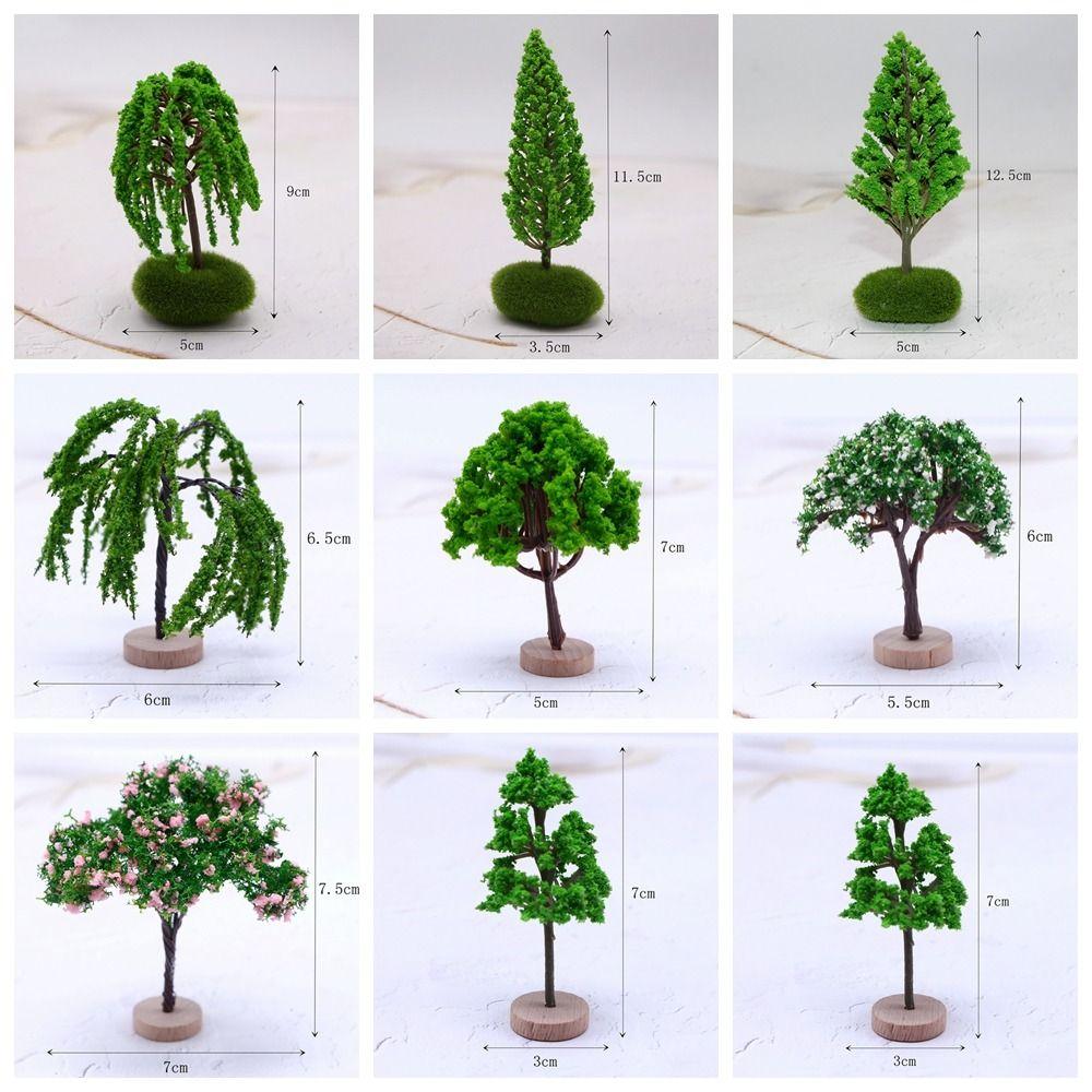 Green Micro Garden Flower Tree Accessories Scene Model Toy Miniature Landscape Trees