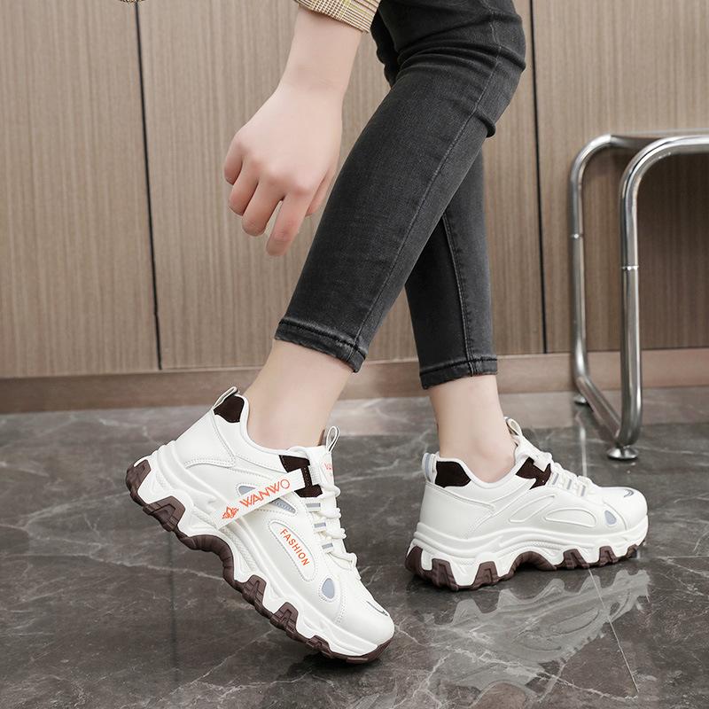 Spring/Summer New Women‘s Dad Shoes Height Increasing Breathable Thick Bottom Mesh Small White Shoes Versatile Fashion Female Students