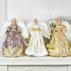 Christmas Doll Standing Treetop Figurine Angel In Gown Home Table Decoration Room Decor Statue Home Accessories Desk Decor