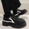 2025 New Men's Wide Toe Lace Up Shoes Vintage Retro Chunky Sole Ankle Boots Casual Comfortable Non-Slip Black Sneakers