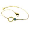 [P7937] - Designer Steel Bracelet 'Boho' Turquoise Gold - 15x10 Mm