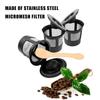 1/2/3/4/6pcs Reusable K-Cup Eco-Friendly Coffee Filters Replacement K Cup Pod Coffee Filter with Spoon for Keurig Coffee Machine