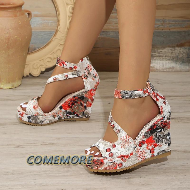 Woman's Wedges Sandals 2024 Summer Fashion Fish Mouth Sandals Plus Size Sexy Closed Toe Sandals Platform Casual Shoes for Women