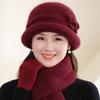 Lined Winter Hat for Women - Ear Protection, Thick & Warm Knit Beanie with Visor, Perfect for Elderly