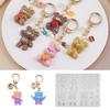 Resin Bear and Rabbit Keychain Moulds Pendant Silicone Mold Jewelry Crafting Molds for Crafting Crystal Epoxy Projects