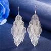 Newly Launched Silver-plated Earrings S925 Silver Earrings Korean Style Exquisite and Popular Bright Hanging Light Leaf Leaf Earrings