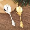 European Court Alloy Relief Tableware Three-dimensional Pattern Spoon, Household Solid Gold-plated Spoon