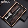 18mm 20mm 22mm 24mm Genuine Leather Watchband Black Brown Soft Calfskin Watch Strap Automatic Butterfly Clasp with Box