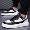 White Casual Shoes Lightweight Sneakers Breathable Tenis Sports Shoes Leather Men Skateboarding Shoes Flat Wear-Resistant Shoes