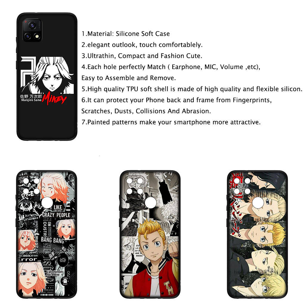 Cover for iPhone 17 16 15 Xiaomi Poco Redmi Note 14 13 12 11 Pro Max Samsung Galaxy S25 S24 S23 OPPO Huawei Tokyo Revengers Mikey Takemichi Phone Case