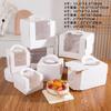 5Pcs 3/4/6/8/10 Inch Cake Box White Paper Transparent Window Portable Birthday Cake Dessert Packaging Party Gift Supplies