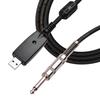 USB Guitar Andio Cable USB Male Interface To 6.35mm (1/4inch) Mono Electric Guitar Connection Cable
