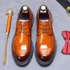 New High Quality Polished Business Casual Shoes British Men's Lace-Up Derby Shoes Bright Leather Formal Shoes Round Toe Loafers