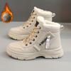 Warm and Comfortable Women's Winter Snow Boots with Side Zipper and Fleece Lining Waterproof Shoes