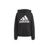 Logo Print Drawstring Hoodie Women Tops Black HR4934