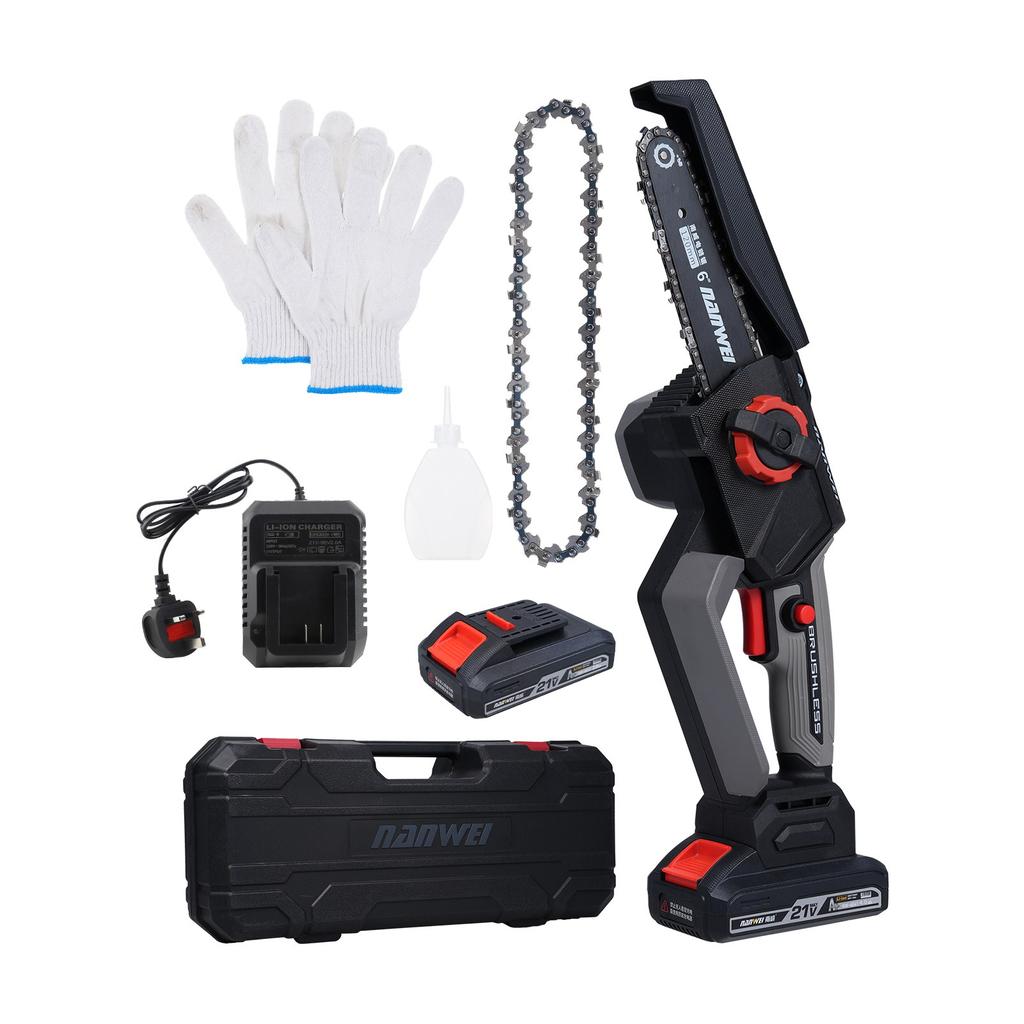 Cordless Chainsaw 6inch Chainsaw Brushless Electric Chainsaw for Logging and Tree Cutting Wood