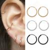Men Ears Rings Silver Color Goth Stud Earrings Small Circle Cartilage Piercing Loop Hoop Earrings