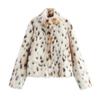 The New Autumn Women's Collection Features A Leopard Print Fur Coat with A Stylish Design